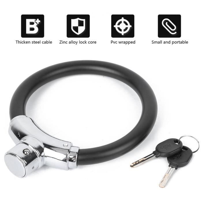 Antivol de vélo en forme de U, cadenas de vélo à combinaison à 4 chiffres, cadenas à combinaison réinitialisable pour vélo/scooter/moto/vélo/porte, 1 pièce, noir 19,8 x 14,5 cm