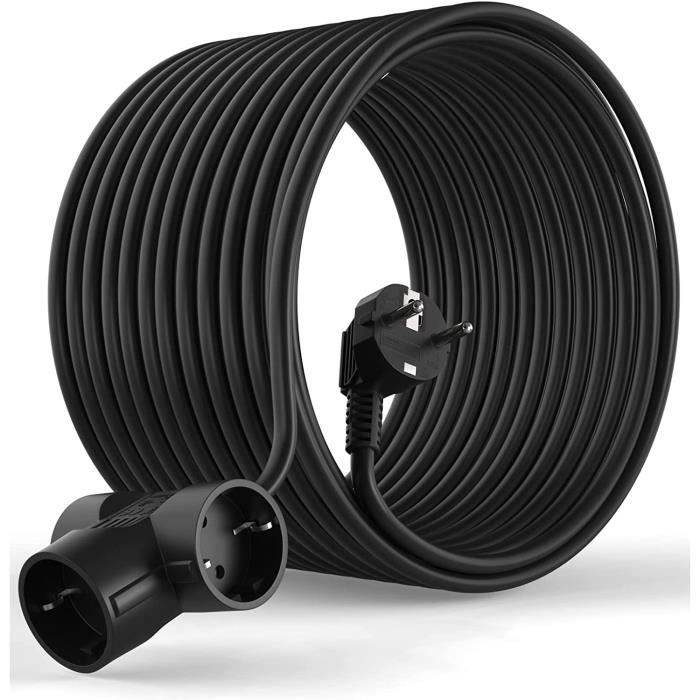 Lot De 10 Rallonges électriques 5 Mètres - Câble 3x1,5mm² Schuko IP44 - Pour Chantier & Extérieur