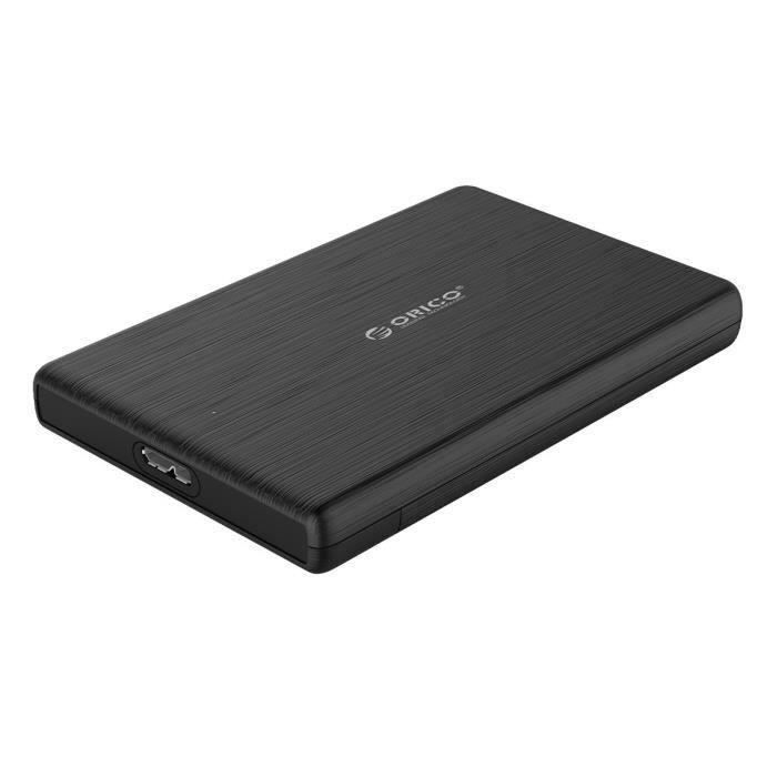 ORICO Boîtier Externe USB 3.0, SATA III 6Gb-s, pour Disque Dur 2,5 7 mm et 9,5 mm HDD SSD, UASP, sans Outil, Haute Vitesse (Noir)