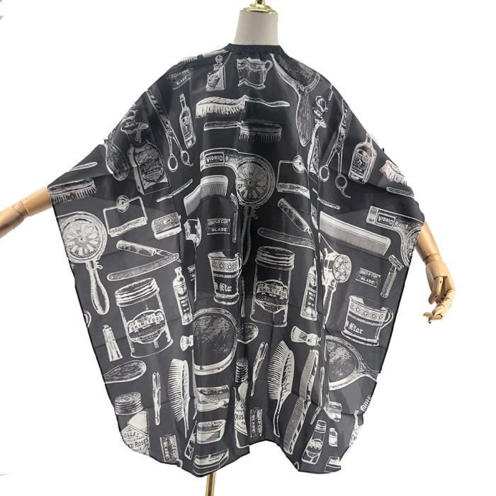 Cape De Coiffure Noire Imperméable Professionnelle - Pour Salon Ou à La Maison - Unisexe