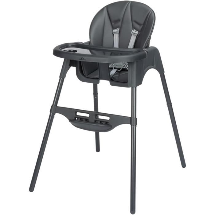 BEBECONFORT Meely + Chaise haute bébé 2 en 1 inclinable De 6 mois à 3 ans (15kg) inclinable  TINTED GRAPHITE