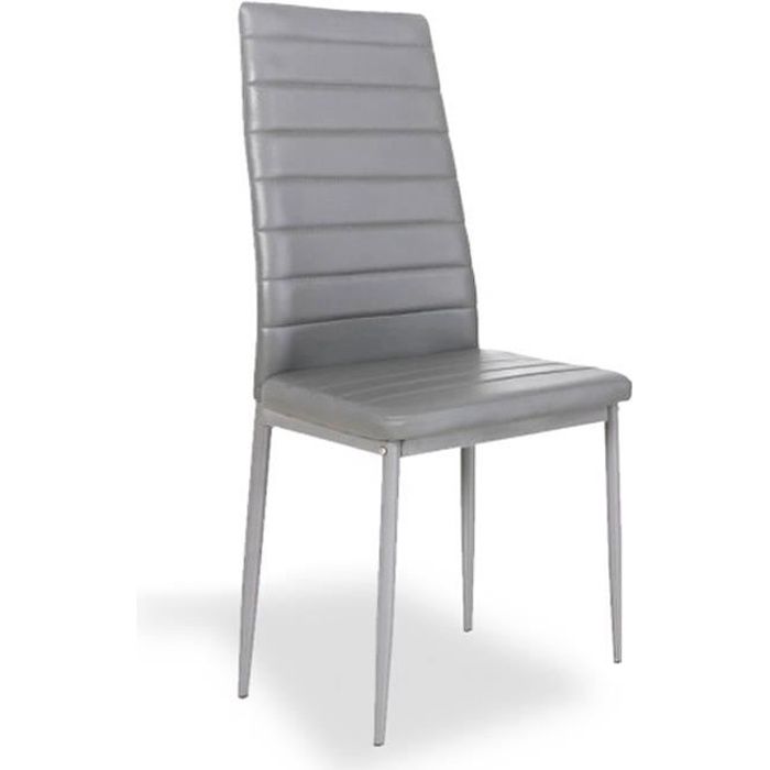 Chaise salle à manger grise - Lena - DESIGNETSAMAISON - Cdiscount Maison