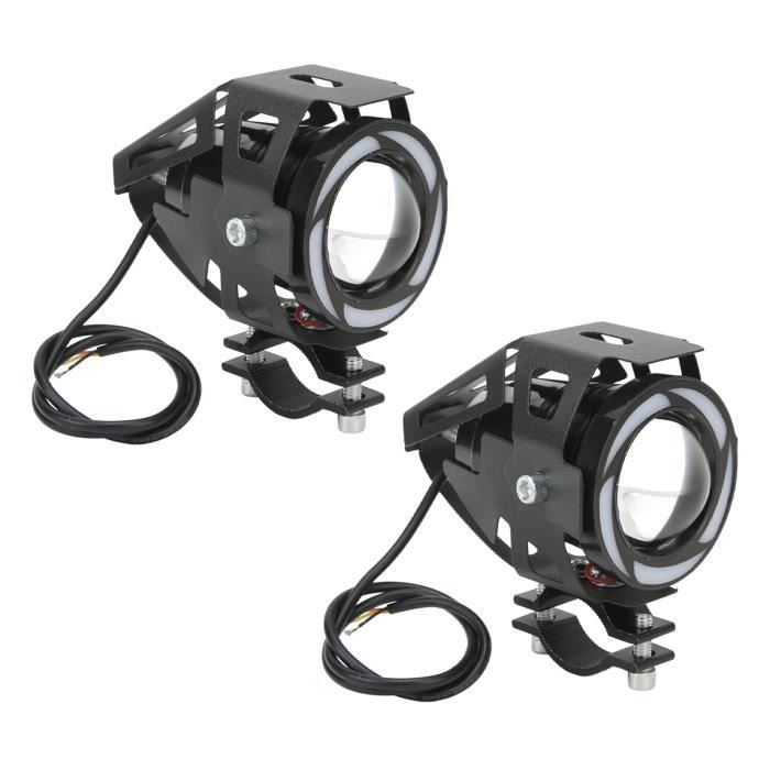 Dioche Projecteur DRL Pour Moto Projecteur LED Pour Moto Avec Oeil D'ange Coloré IP68 Feu