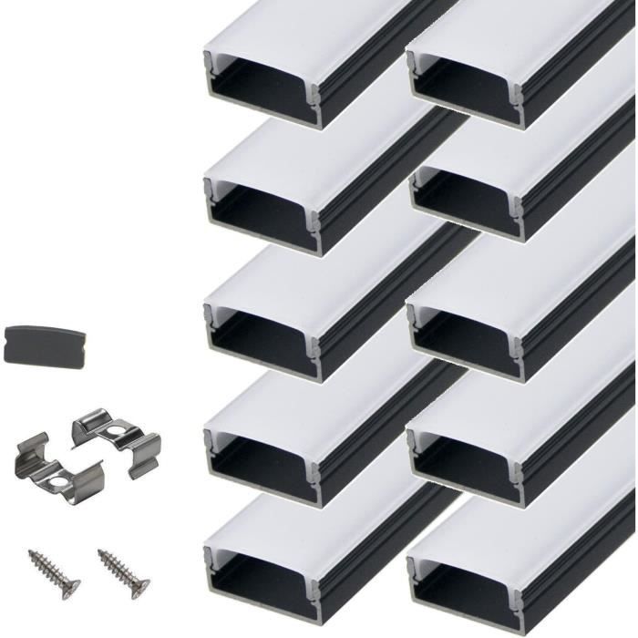 6m Profilé Aluminium LED AP03 - Couvercle Blanc Laiteux - Pour Bandes LED 12mm - Dissipateur Thermique