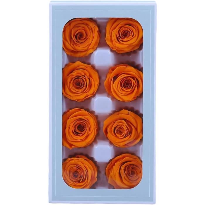 Lot De 8 Roses Artificielles Réalistes Rose Préservée Ne Se