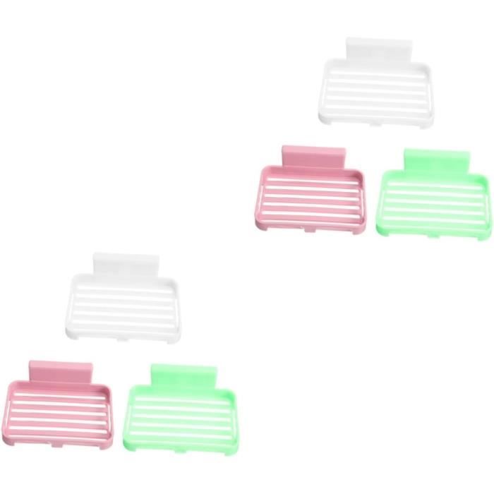 4 Porte-savons Avec égouttoir Double Couche - Adhésif Sans Perçage, 4 Couleurs - Pour Salle De Bain, Cuisine - 9