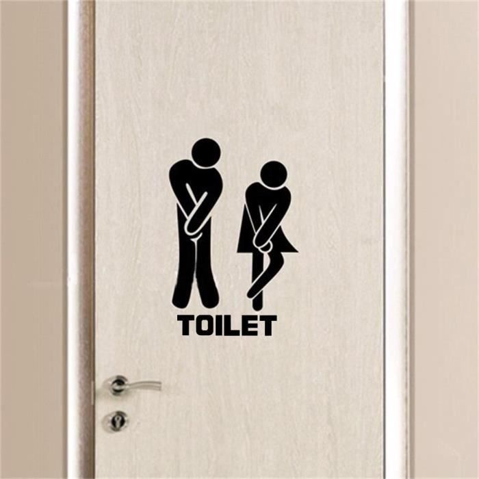Toilette Sticker Mural Créatif Imperméable Amovible Décorations