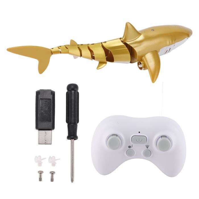 Risingor Jouet télécommandé requin, simulation de bateau RC 2,4 GHz