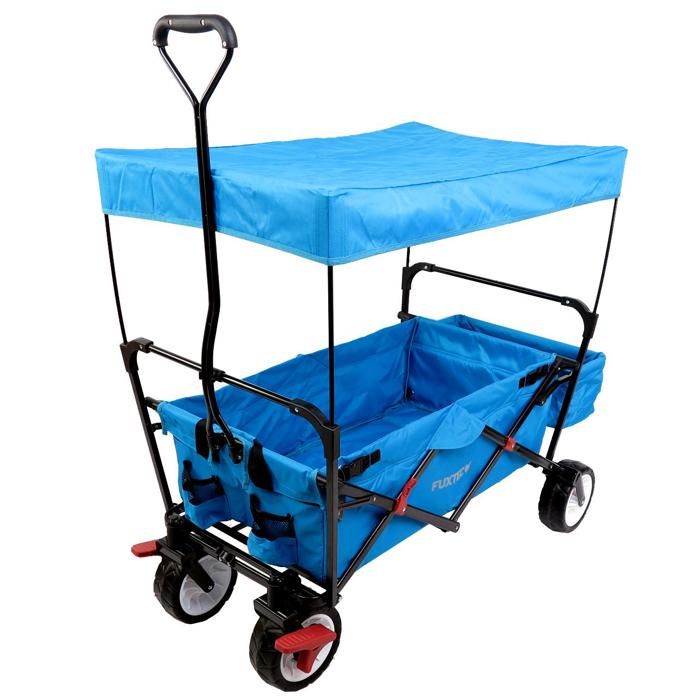 Chariot de transport enfant - Bleu - FUXTEC Wild Cruiser - pliable charge 75 kg