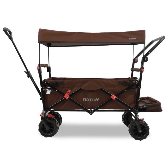 Chariot de transport enfant - pour plage - Marron - FUXTEC Beach Cruiser - pliable charge 75kg
