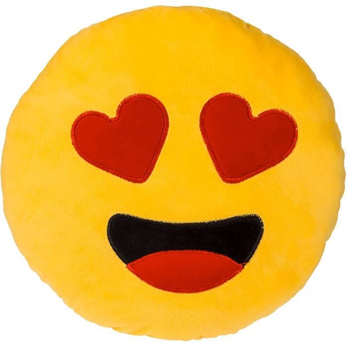 Coussin Emoji Amoureux Coeur 30 Cm Pour Canape Lit Cdiscount Maison