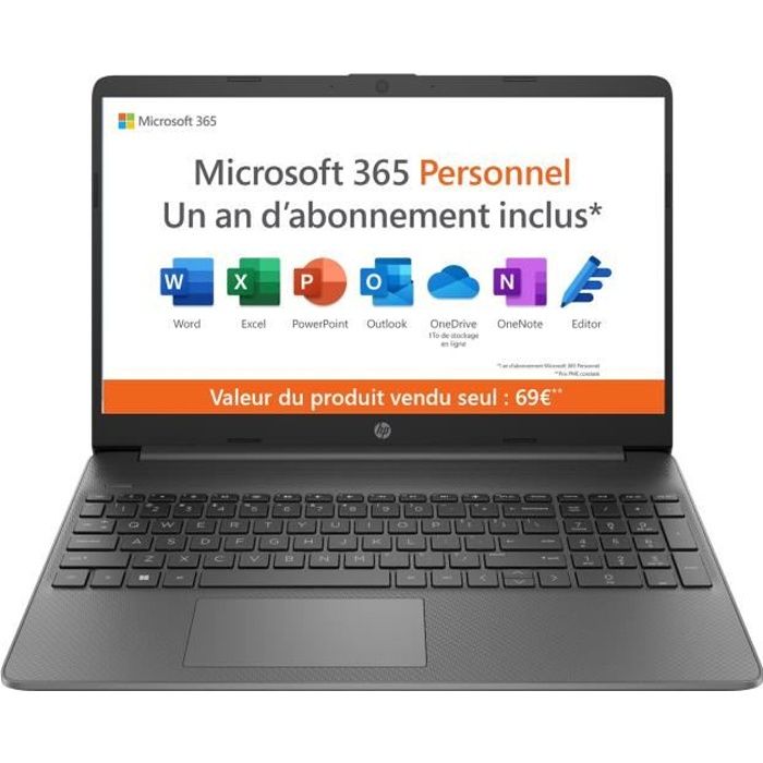 PC Portable HP 15s fq0014nf 15 6 FHD Celeron N4120 RAM 4 Go Stockage 128Go SSD Windows 11S AZERTY
