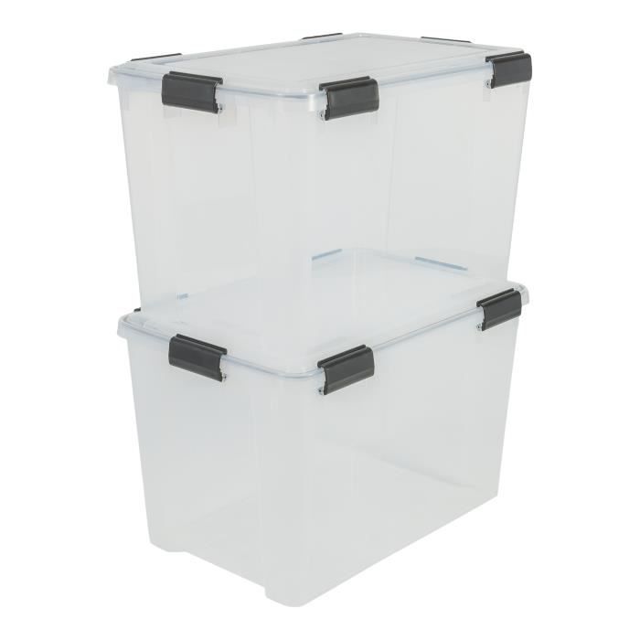 Boîte de stockage étanche - 50 litres  Boite de rangement, Boite rangement  plastique, Rangement plastique