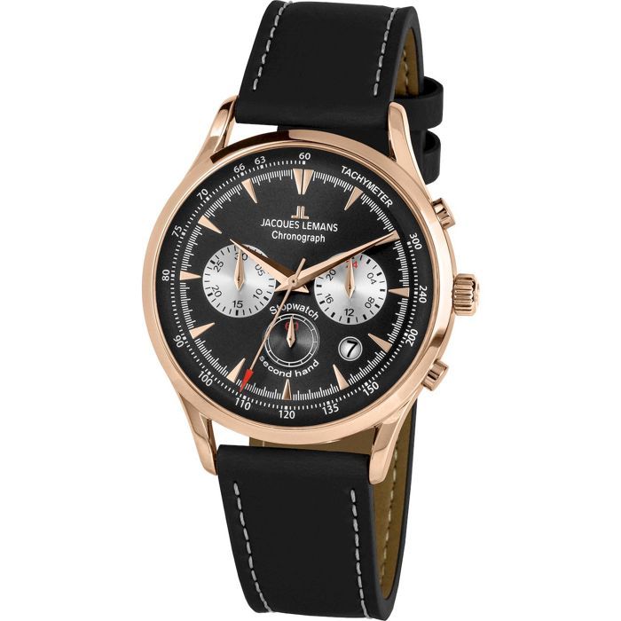 Jacques Lemans - 1-2068E - Montre Bracelet - Hommes - Quartz - Chronographe - Retro Classic