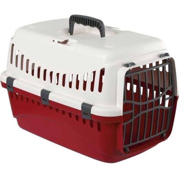 Kerbl Box de transport pour chien- EXPEDITION - Creme/Bordeaux - 48x32x32cm - Petit chien - Extérieur