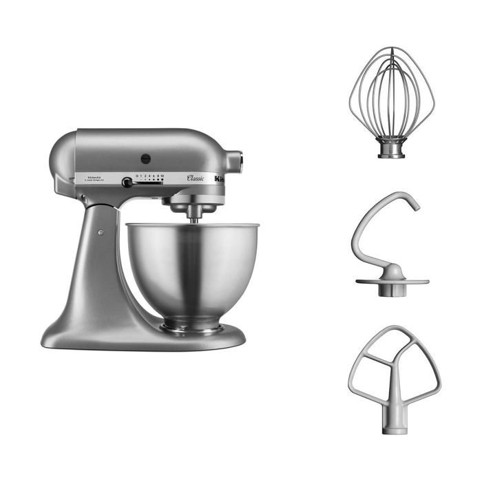 KitchenAid Robot pâtissier, Corps: Zinc moulé sous Pression, Argent - 5413184602666