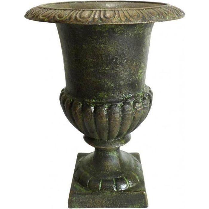 Vase Vasque Jardiniere en Fonte Vert Anglais Style Medicis Pot de Fleur 24x24x31cm Cdiscount