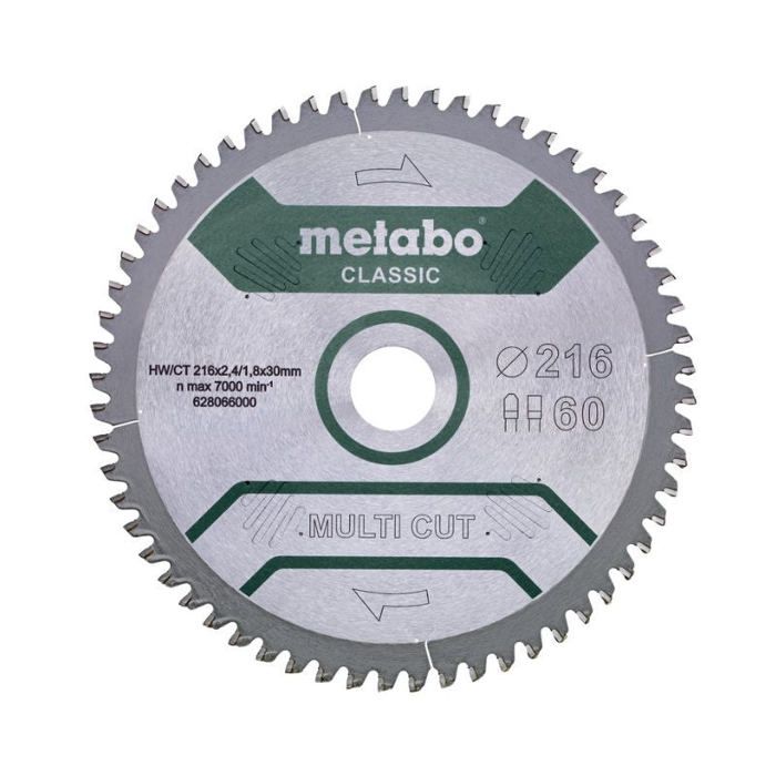 Metabo Lame de scie circulaire bois 216 mm 60 dents