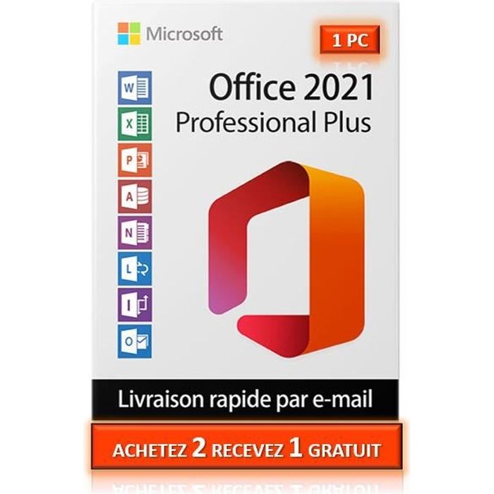 Microsoft Office 2021 Professionnel Plus Clé dactivation Officielle – 1 PC – Version téléchargeable