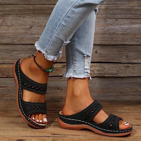Sandales Mode Femme Mules Bout Ouvert Plateforme Chaussures Plage