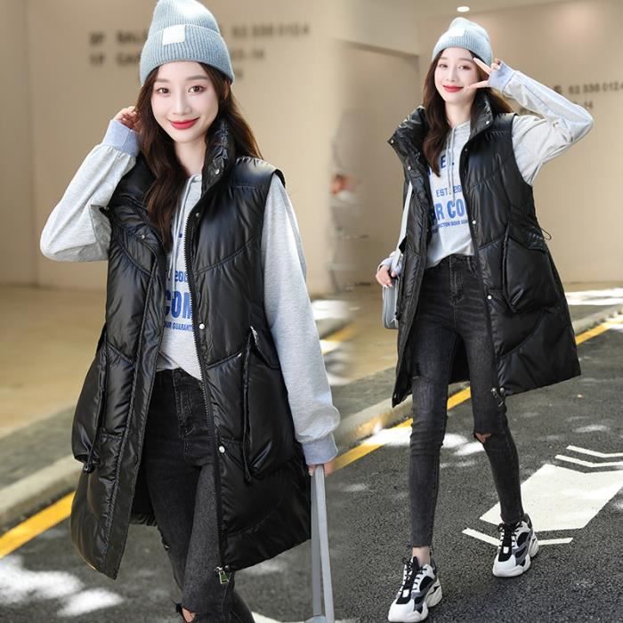 Manteau Femme Personnalite Hiver Garder chaud sans manches avec