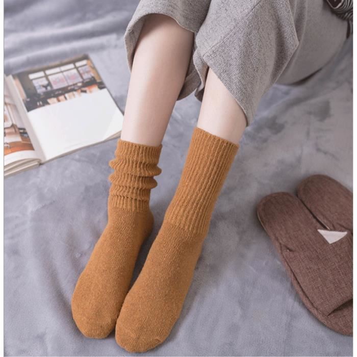 YSense 3//4 paires Chaussettes Hautes Montantes Femme Chaussettes de Genoux Longues Multicolore
