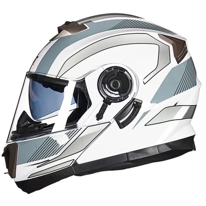 Woljay Casque Moto Intégral Rabattable - Double Visière - Homologué DOT/ECE - Pour Hommes Et Femmes