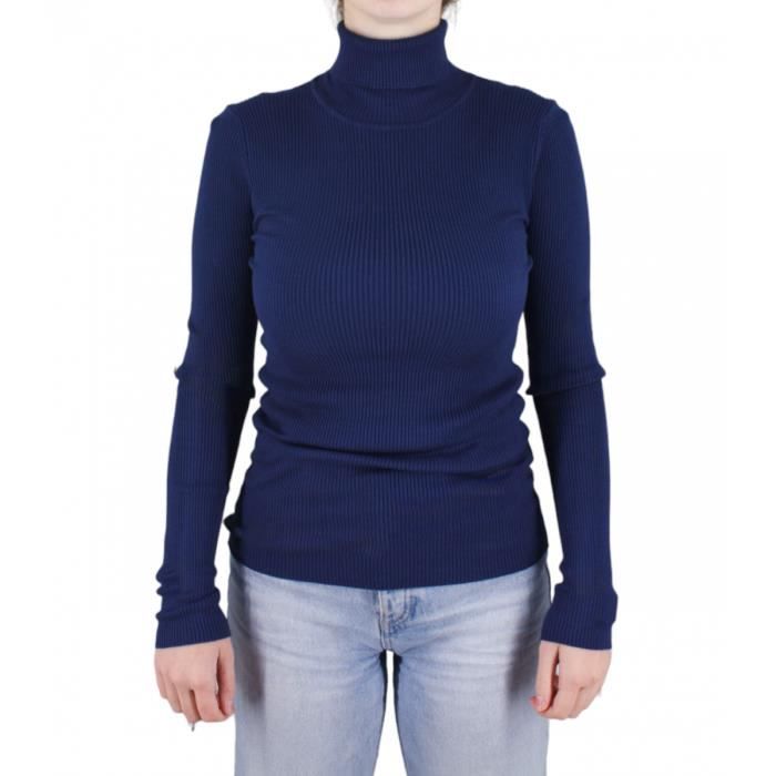 Col roulé bleu marine femme clearance