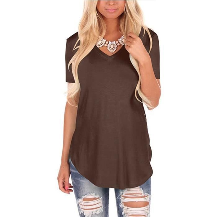 T shirt femme marron clearance
