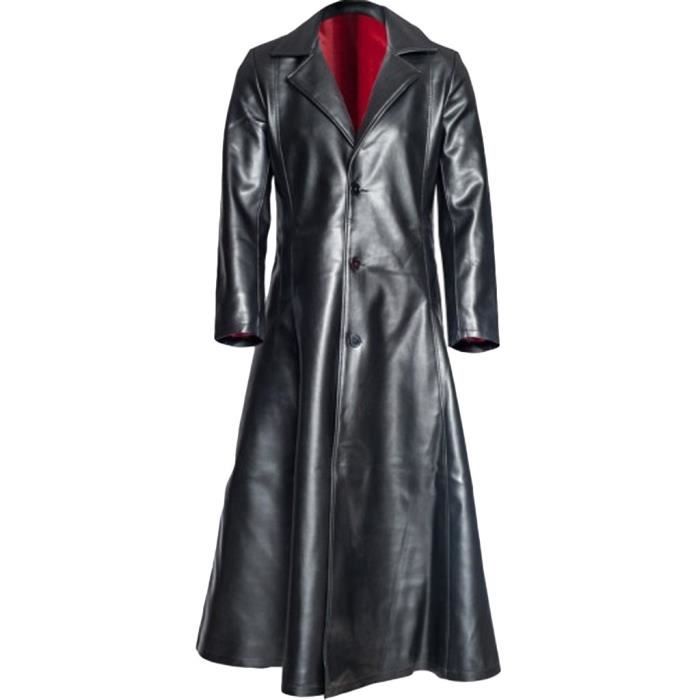 long manteau en cuir homme