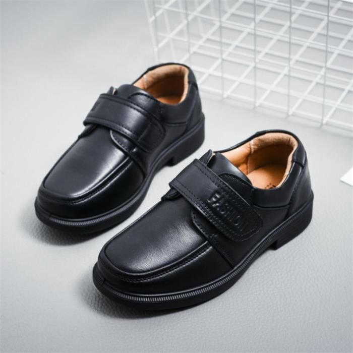 BASKET Garcon Chaussures pour enfants en cuir de style britannique style 2 noir JS Noir Cdiscount Chaussures