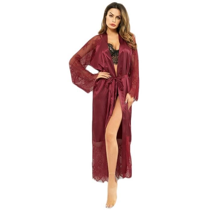 Robe De Chambre Soie Robe De Chambre En Satin Femme NSICBMNO
