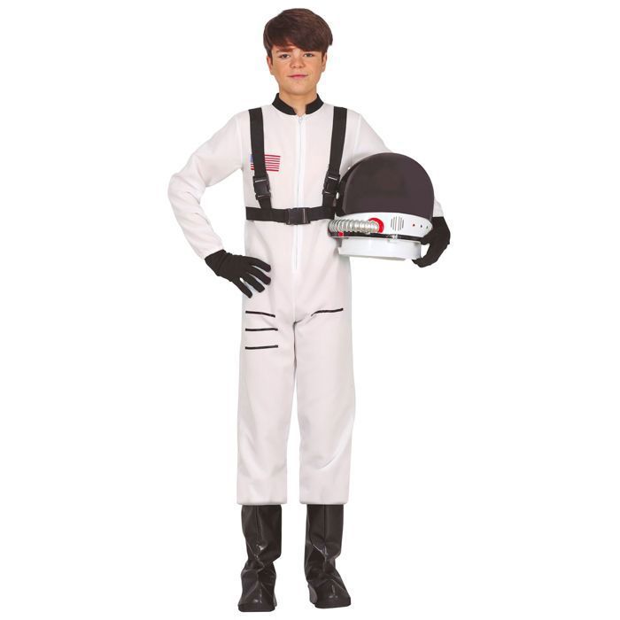 Verkleedhelm astronaut - wit - kunststof - Space thema accessoires