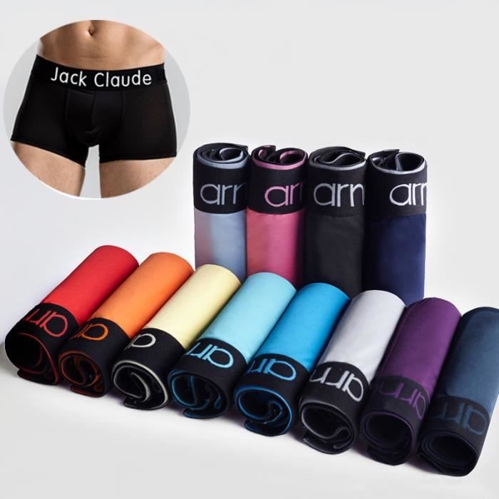 Sous vetement Lot de 10 boxers en coton pour homme sous vetements doux respirant Type Jack Claude 10 Pcs Blanc Cdiscount Pret a Porter