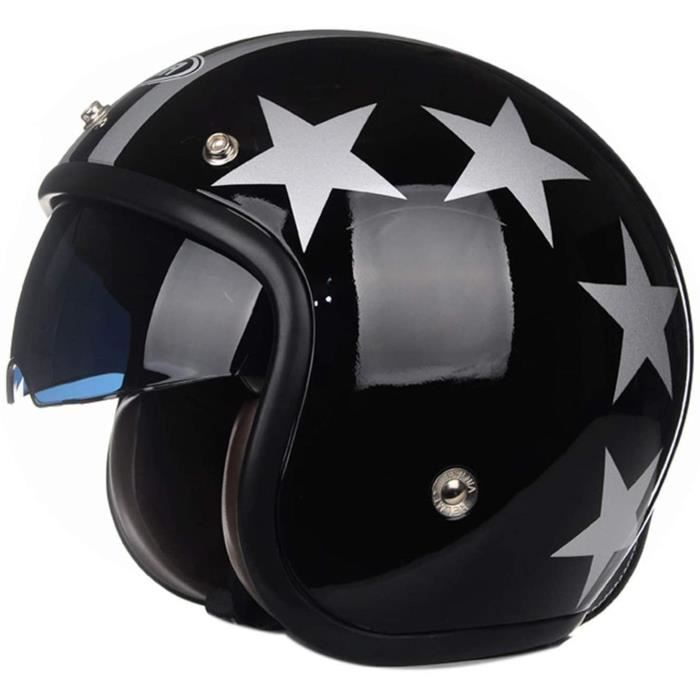 Casque Moto Demi-Jet A-PRO SRL - Homologué ECE 22-06, Visière Anti-Rayures (Taille XL, Fluo)