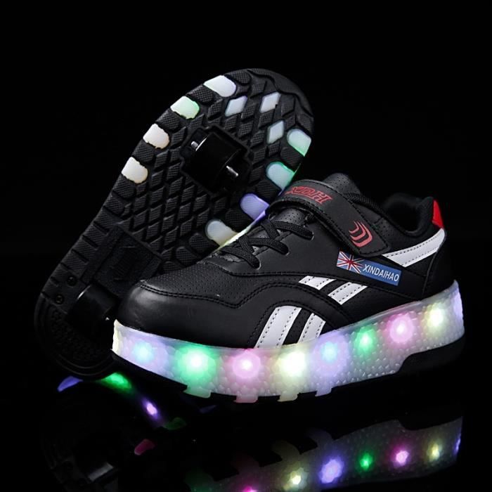 LED Roller Skating Enfants Baskets Légères Garçons Filles Double Roues