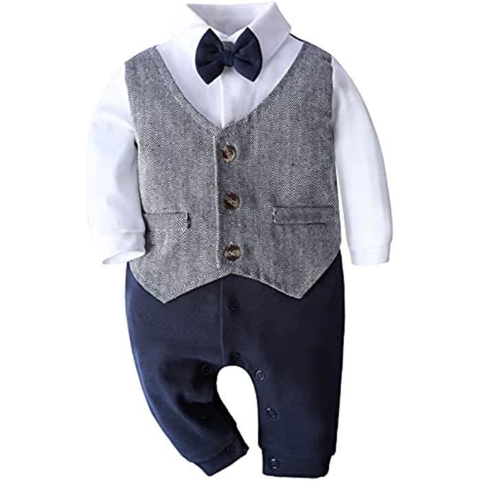 Bebe Gentleman Costume Vetement Gentleman Nouveau n Barboteuse