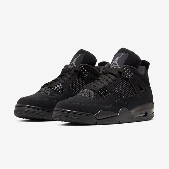 Air Jordanx 4 Retro High Chaussures de Basket AJ4 Femme Homme Pas Cher noir noir
