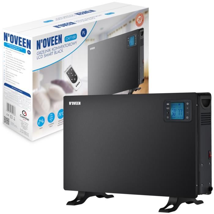Chauffage par convecteur CH7100 LCD SMART Noir Chauffage par convecteur SMART moderne avec écran LCD