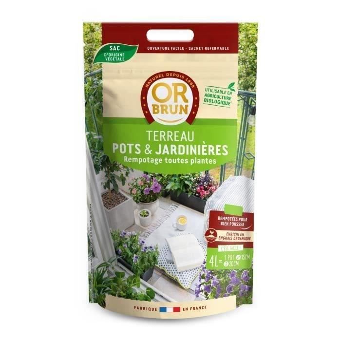 OR BRUN Terreau pots et jardinières 4l