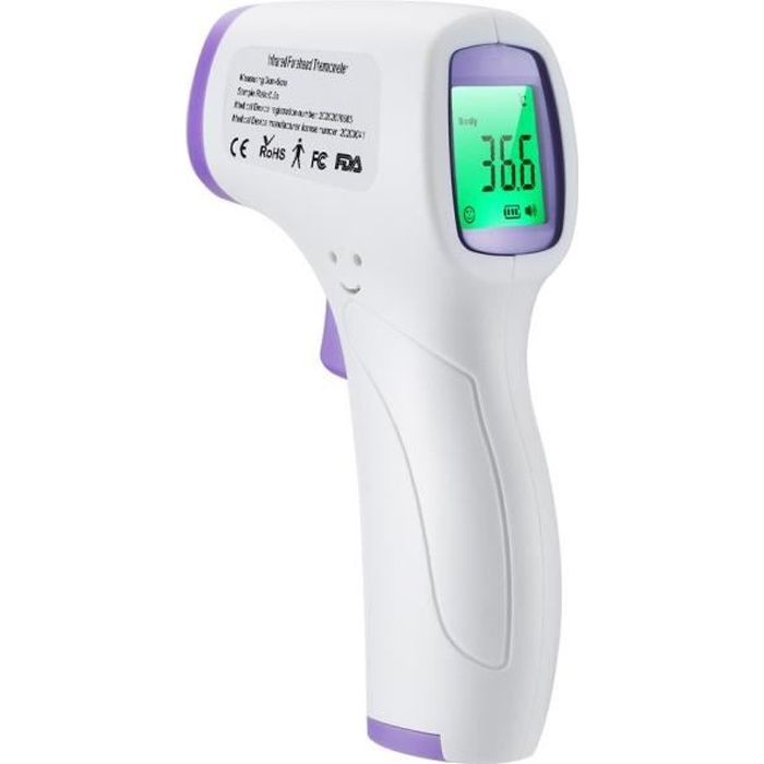 Thermomètre Frontal Bébé Sans Contact - Lecture Rapide Avec Alerte Couleur Pour Enfants Et Adultes