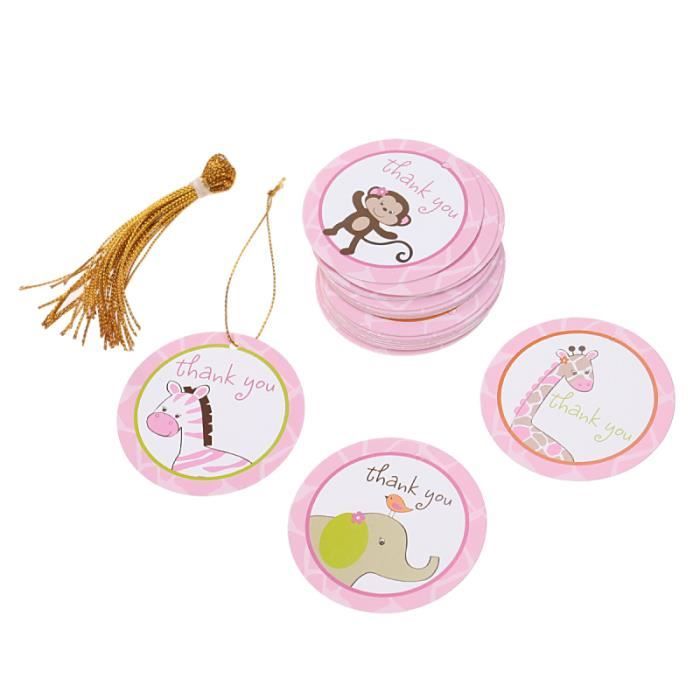 24 Pieces Papier De Dessin Anime Imprime Animal Merci Etiquettes Etiquettes Cadeaux Avec Ficelle Pour Bebe Support A Decorer Achat Vente Support A Decorer 24 Pieces Papier De Dessin Cdiscount