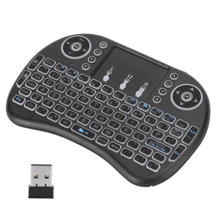 Rii RK707 Mini Clavier Souris Combo Rétroéclairé + Manette Jeu – Pour PC, Android TV, Raspberry Pi