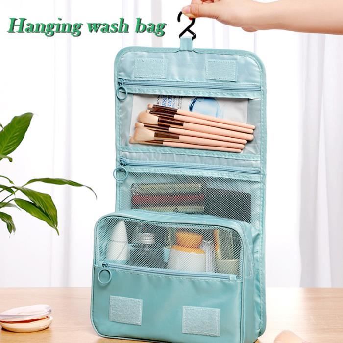 Trousse de toilette suspendue avec crochet, sac de rangement pour