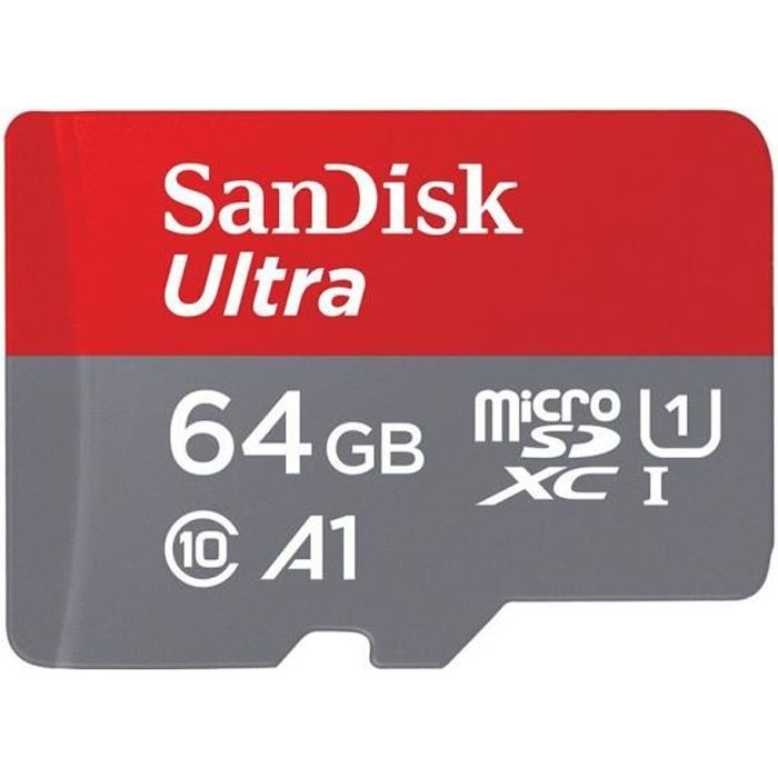 Carte Mémoire MicroSDXC Sandisk Ultra Classe 10 UHS I Vitesse de Lecture jusquà 120 Mo/