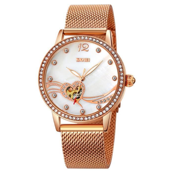 Montre Femme Mécanique Colysée En Titane Et Métal Doré - Réf. L7567, Résistante à L'eau