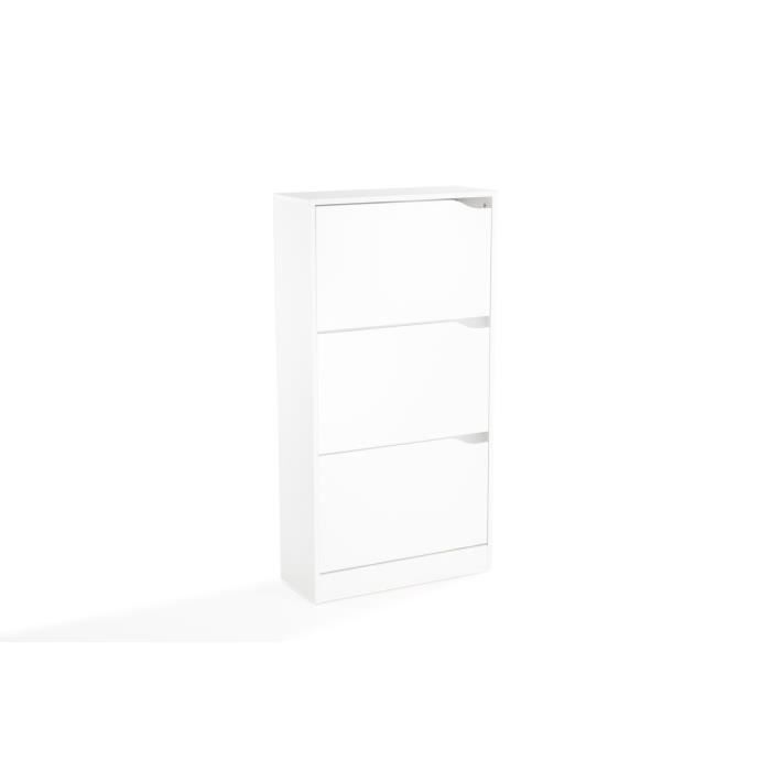 Zola Meuble A Chaussures Blanc 3 Portes Jusqu A 18 Paires Achat