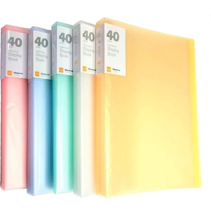 Classeur Présentation A4 Avec 60 Pochettes Transparentes – Dossier Projet, Protège-documents, 6 Couleurs