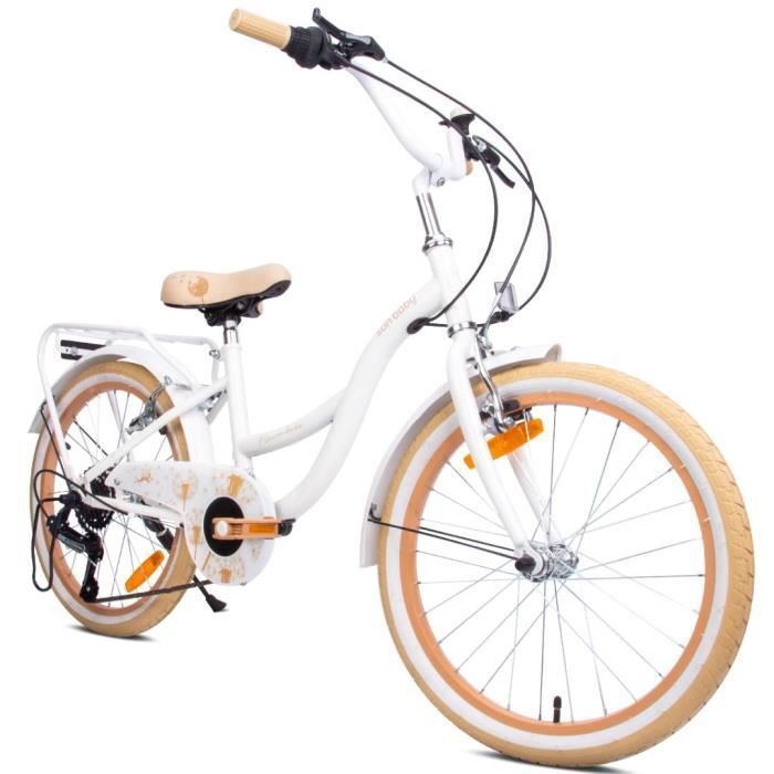 sun baby Flower Bike Vélo pour filles Beige-Blanc 20\