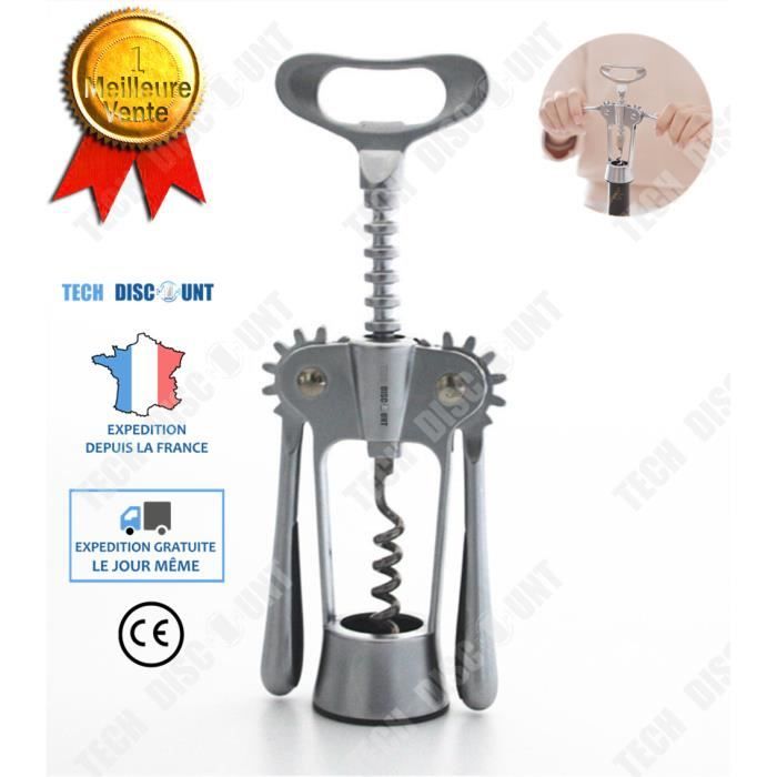 Tire-bouchon à Levier Zinc – Ouvre-bouteille Design Lapin – Cadeau œnologie élégant